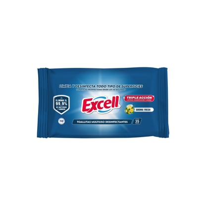 Pack 4 Toallitas Desinfectantes Excell 140 Unidades