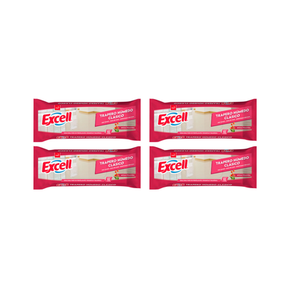 Pack 4 Traperos Humedos Todo Tipo De Pisos Excell Primavera 10 Unid cada uno