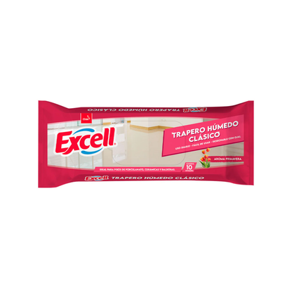 Pack 2 Traperos Humedos Excell  Todo Tipo De Pisos Primavera 10 Unid cada uno.