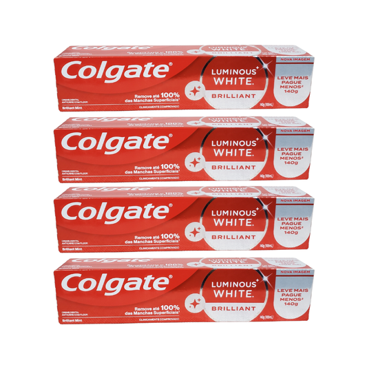 Pack 4  Pasta Dental Colgate Luminous White Brilliant 140g