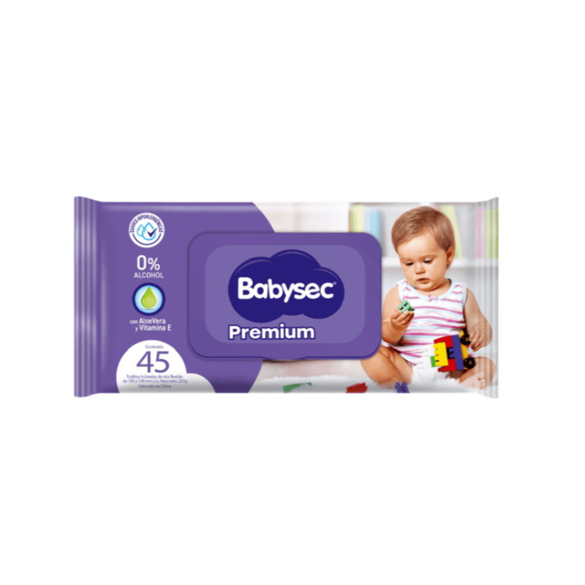Toallitas Húmedas Babysec Hipoalergénicas Aloe Vera 45u